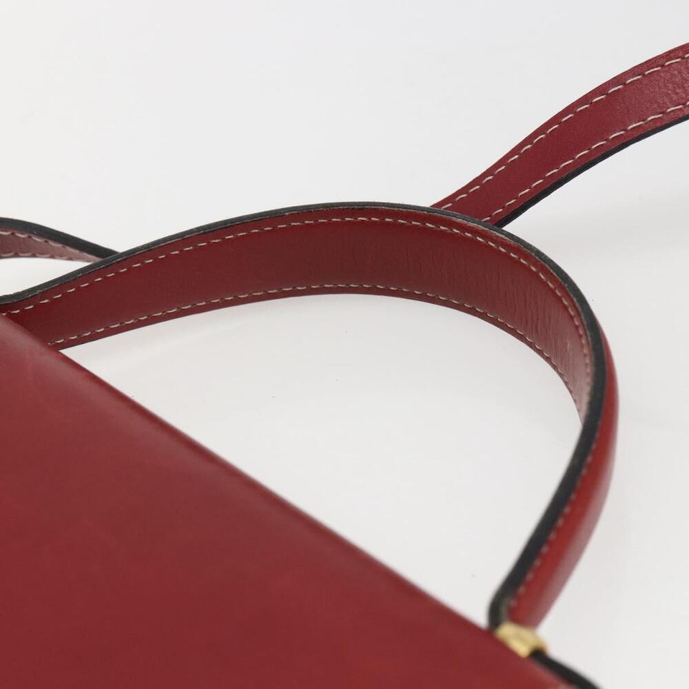 Christian Dior Hand Bag Leather 2way Red Gold Auth 159290 - Picture 14 of 16